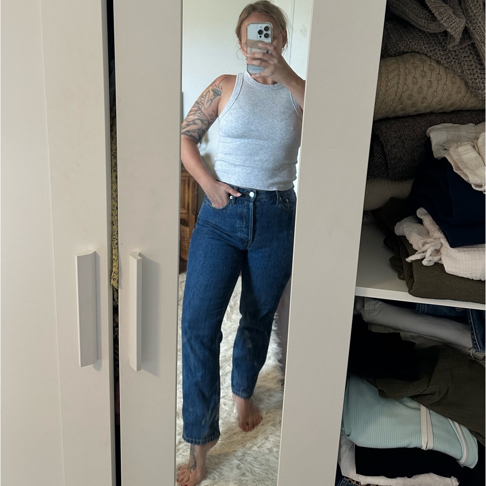Everlane Curvy 90’s Cheeky Jeans 27 crop deep Atlantic wash - Picture 1 of 6